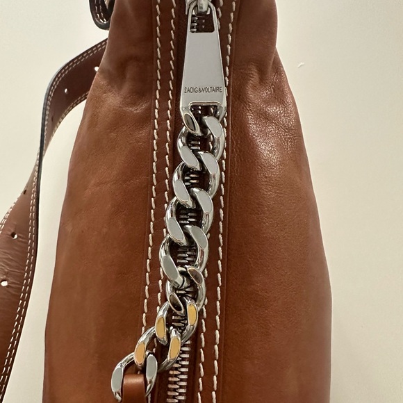 Zadig & Voltaire Le Cecilia Leather Bag Tawny Brown - Picture 8 of 12